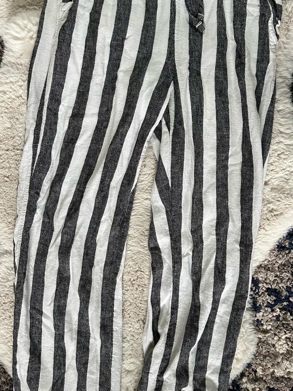 Vince Camuto Black and White Vertical Stripe Pants